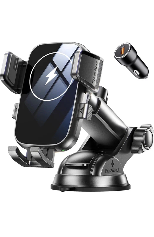 Car Phone Holder with Wireless Fast Charging 15W