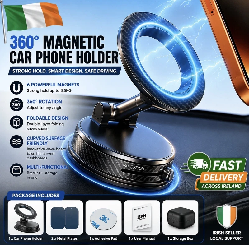 Modern Magnetic Car Phone Holder 360° Dashboard Mount