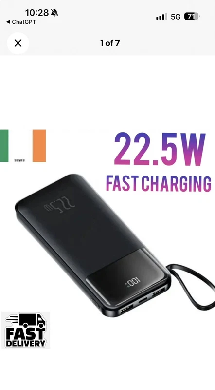 Ultra Slim 20000mAh Power Bank 22.5W Fast Charging